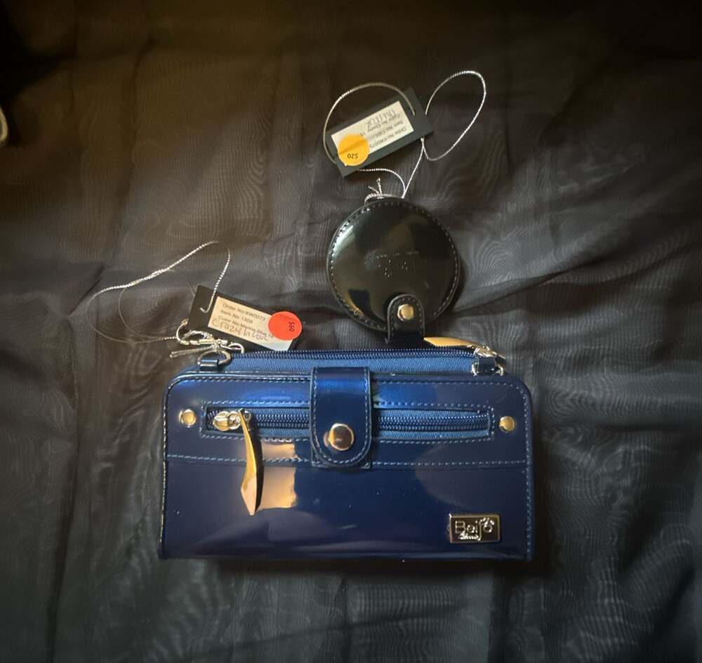 Beijo Wallet Crossbody Purse Marina Blue Patent Leather